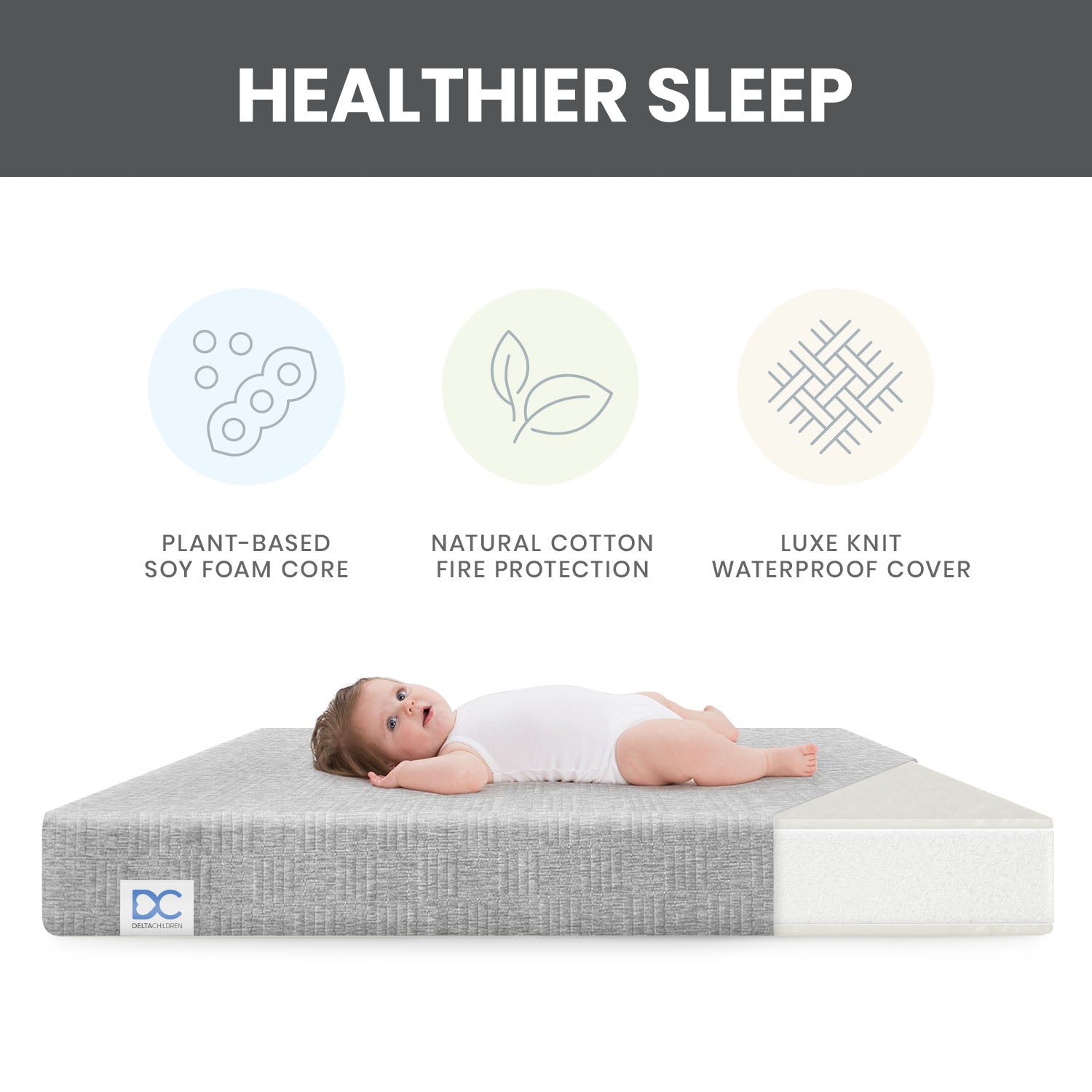 Sweet Beginnings Dual Sided Baby Crib and Toddler Mattress