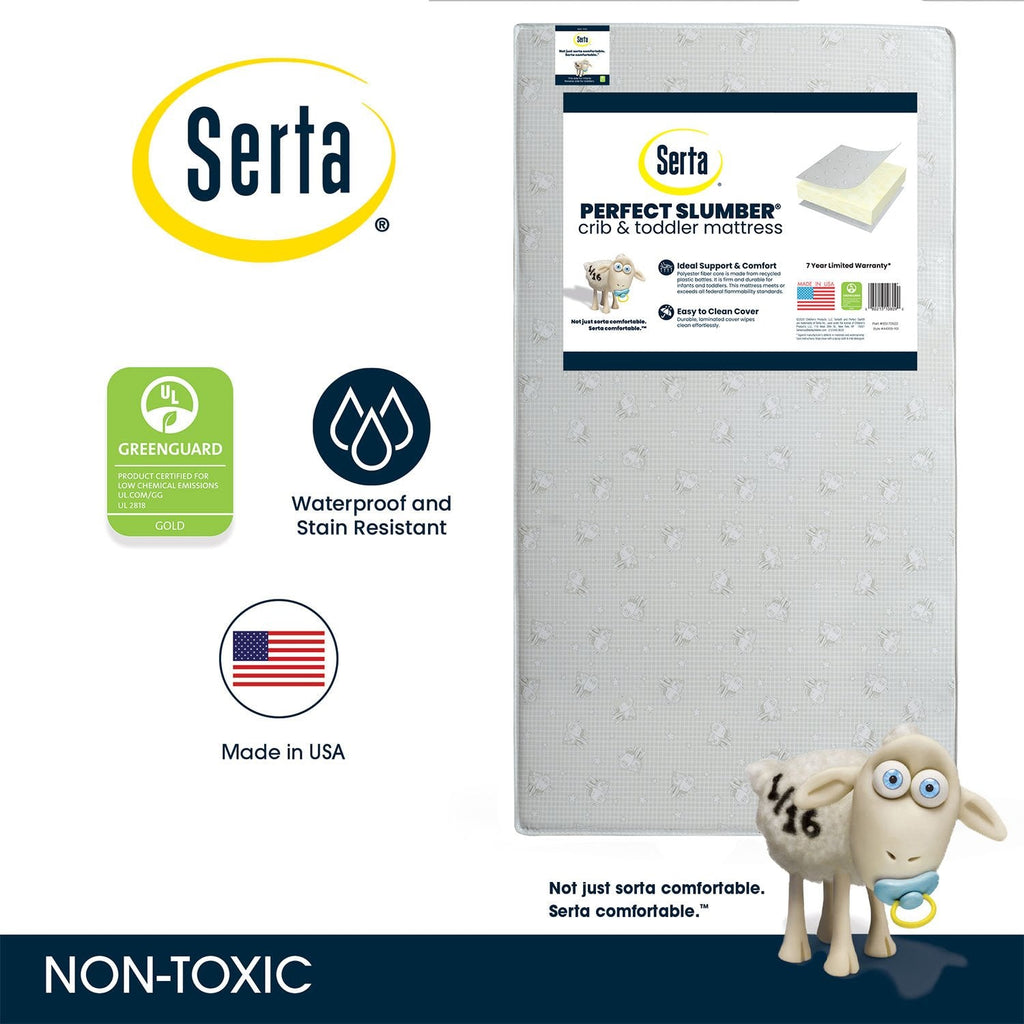 Serta Perfect Slumber Dual Sided Recycled Fiber Core Crib and Toddler Mattress